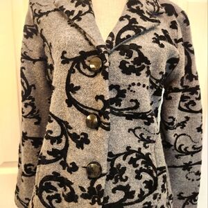 LAURA ASHLEY Elegant Gray and Black Women's Coat. SZ Med Petite